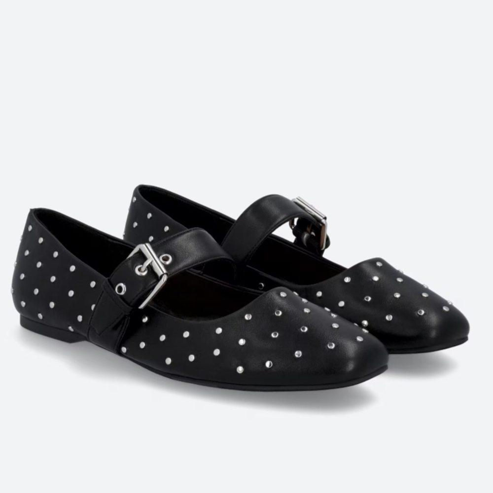 Dolce Vita Black Flats with Silver Studs